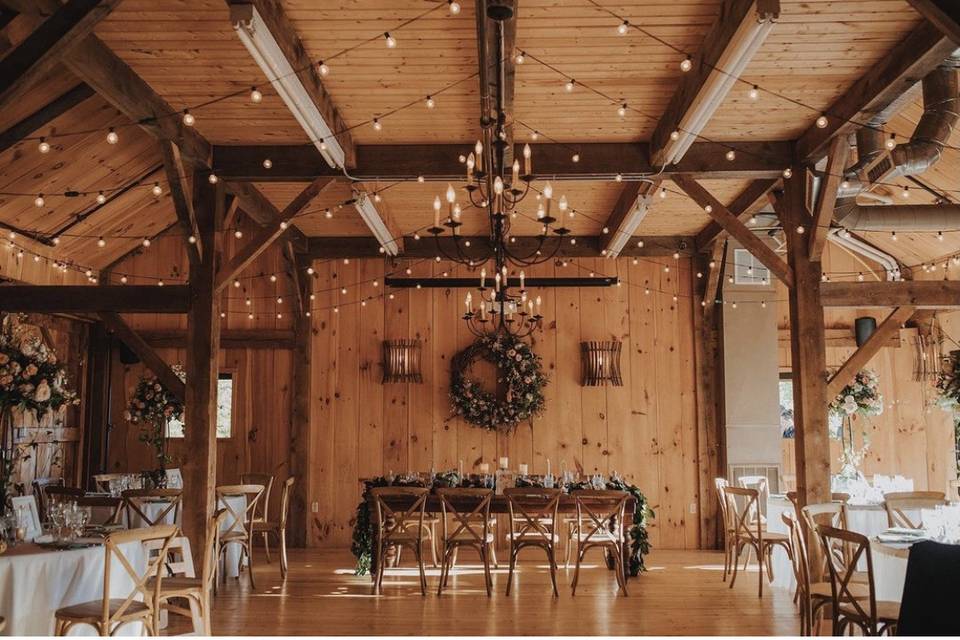 Barn wedding reception