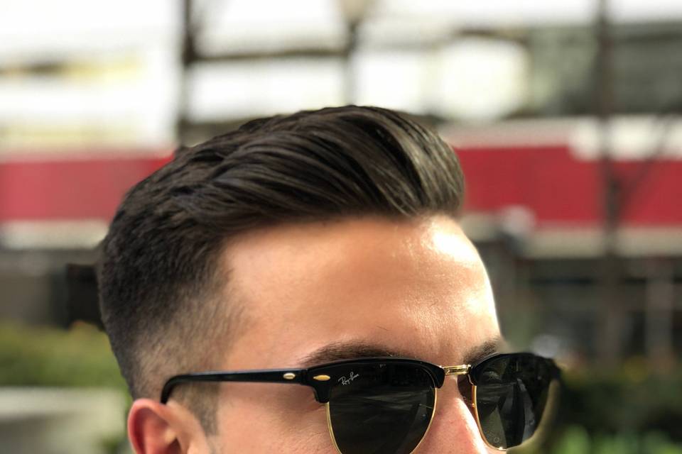 Man with styled hair
