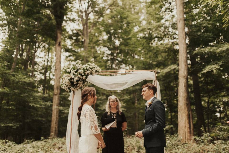 Beautiful, simple woodland wed