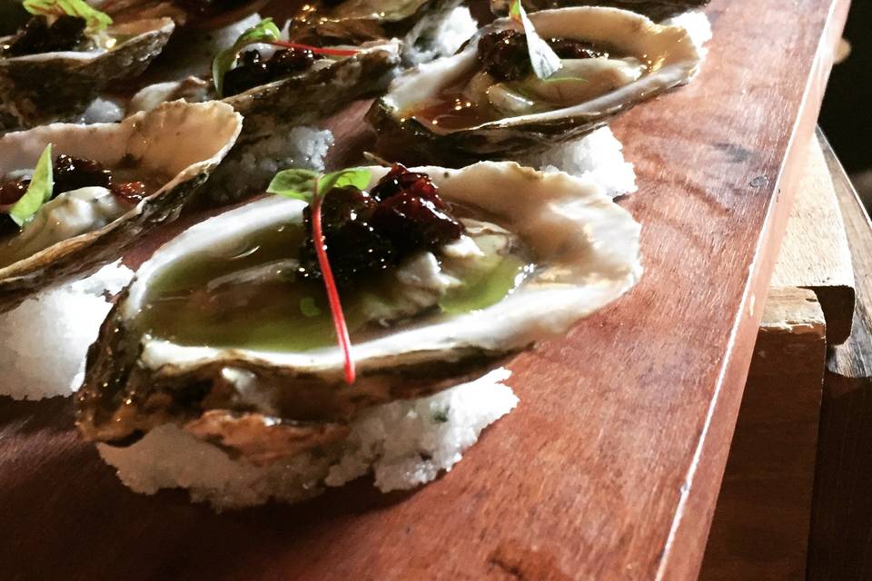 Oysters, tarragon, cherry