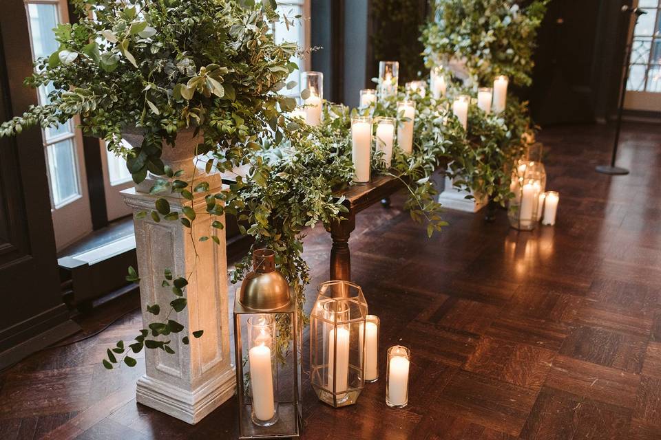 Greenery & candle ceremony