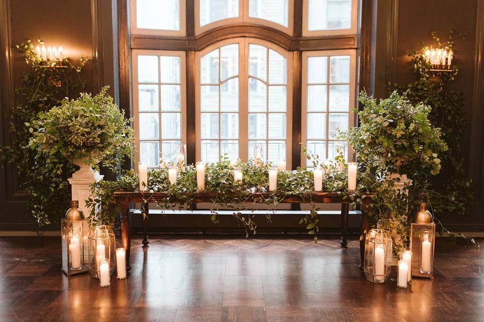 Greenery & candle ceremony