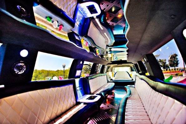 Interior of Cadillac Escalade Limousine