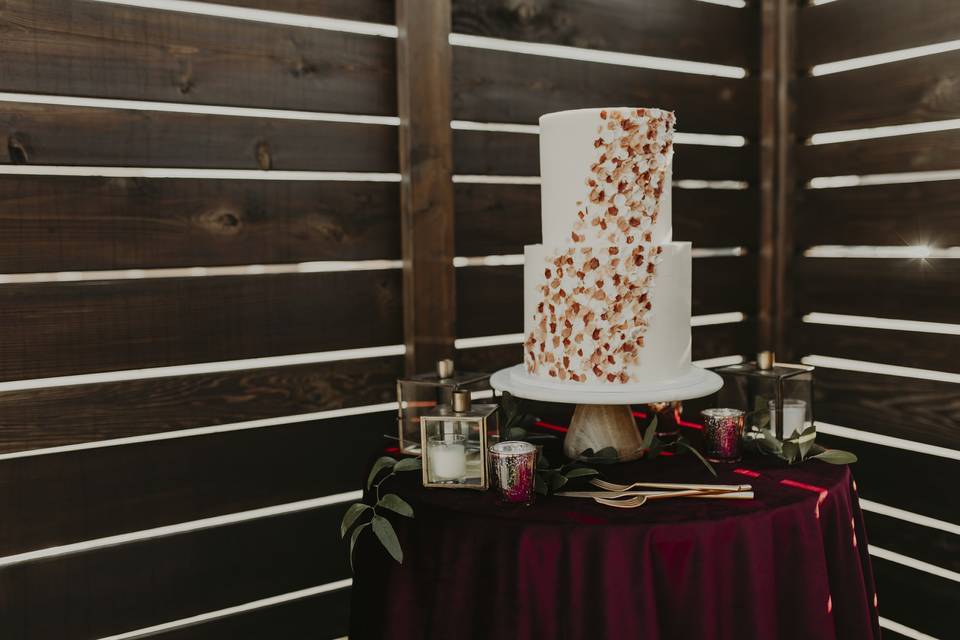 Cake table in the courtyard