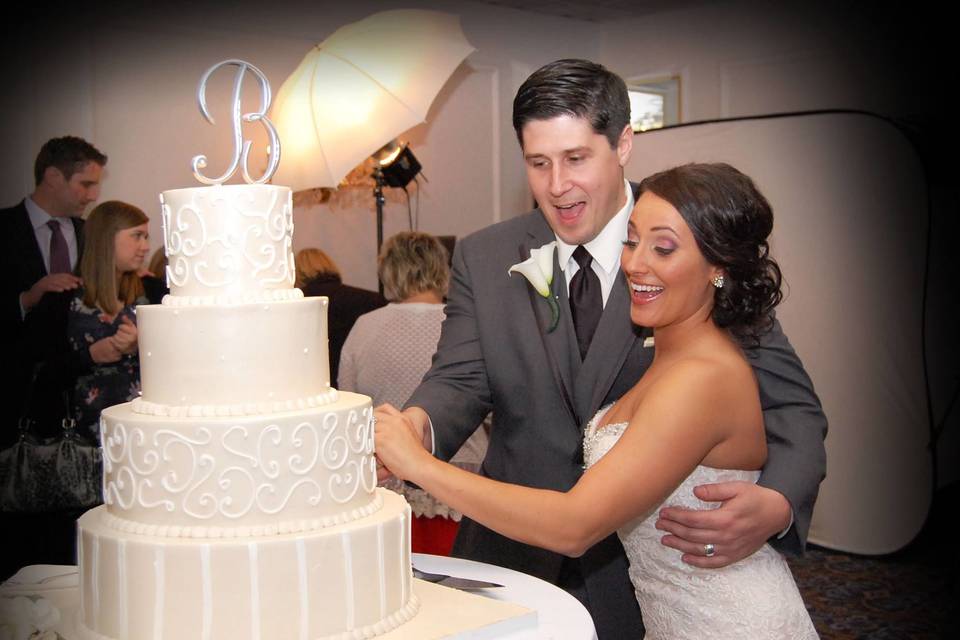 Wedding cake cutting