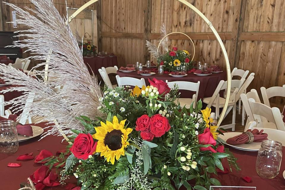 Sunflower centerpieces