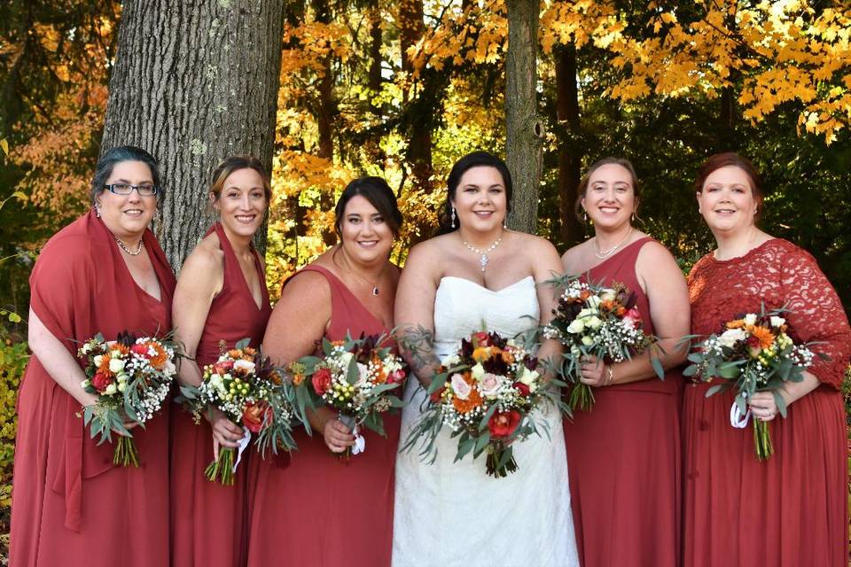 Bride and her gals