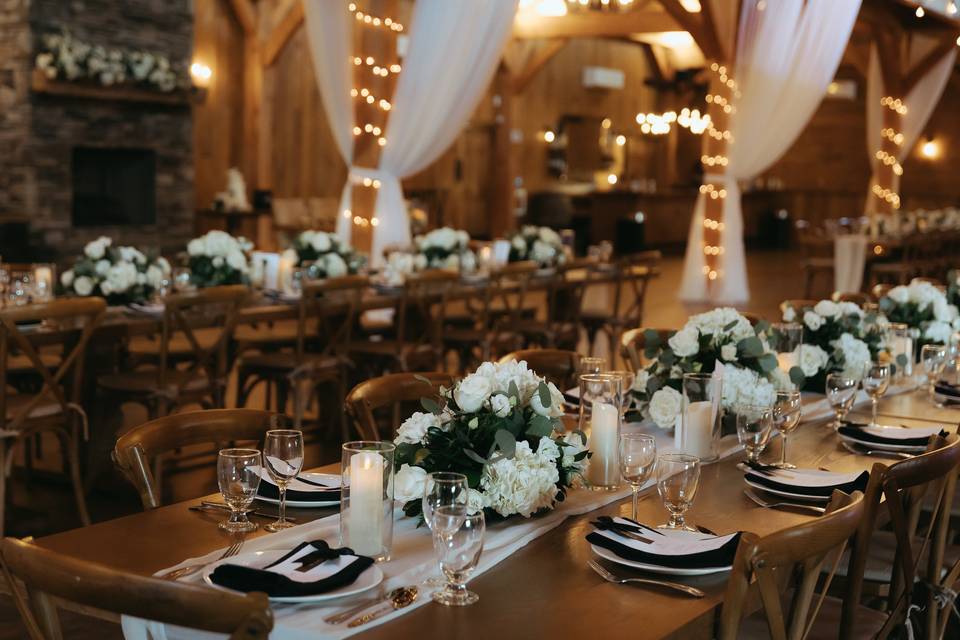 Elegant white dinner party