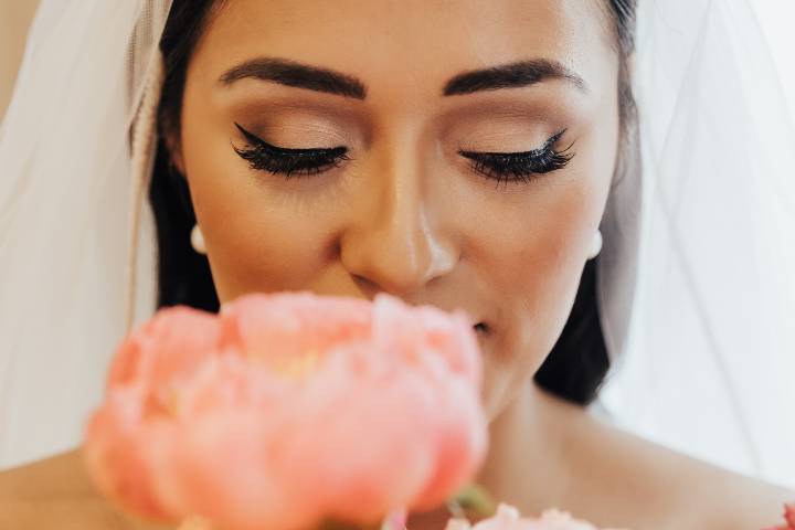 Enchanting Bride Admiring Her