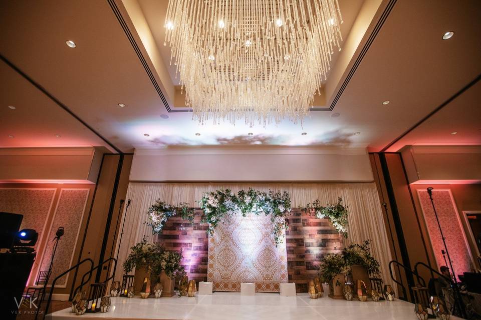 Stage Decor and Chandelier