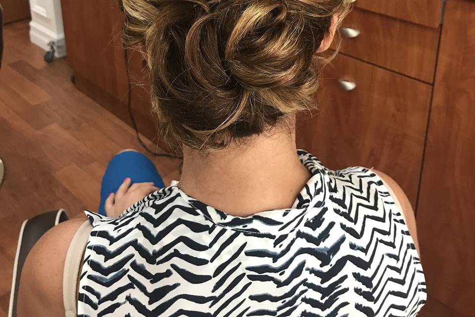 Hair in a bun