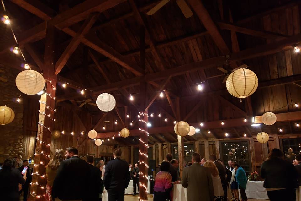 Lights & lanterns in the barn