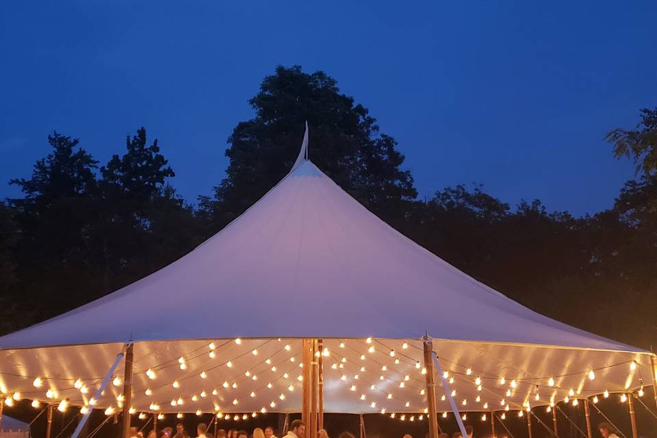Party lights in Sailcloth tent