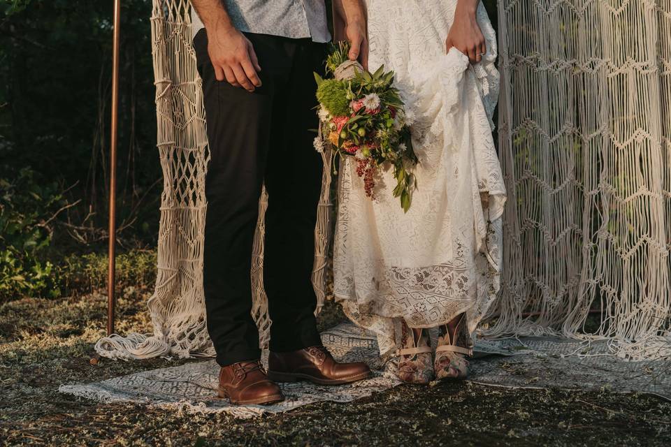 Bride and groom shoes