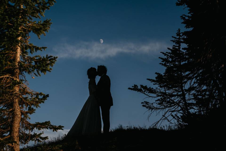 Couple under the moon