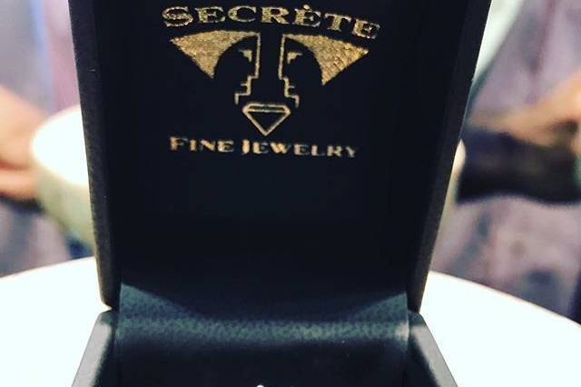 sapphire and diamond engagement ring custom designed and handmade by Secrète Fine Jewelry in Bethesda, MD and Washington, DC