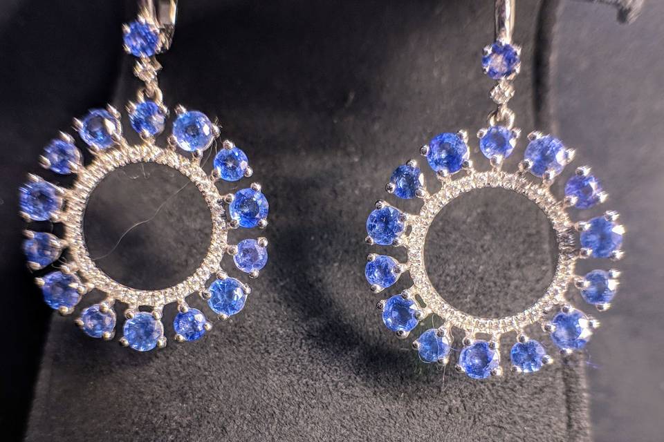 beautiful something blue! Tanzanite and diamond earrings by Secrète Fine Jewelry in Bethesda, MD and Washington, DC
