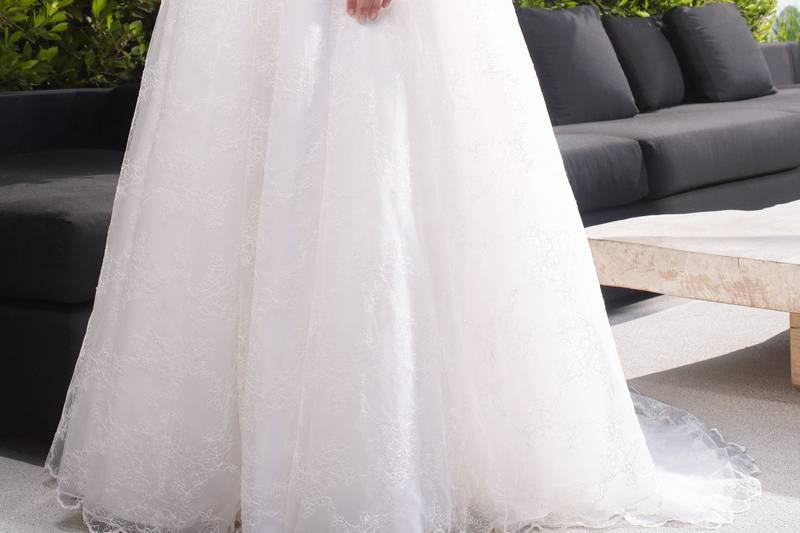 Lara alyssa beaded wedding dress with bell sleeves best sale