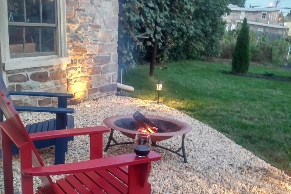 Fire pit and chairs