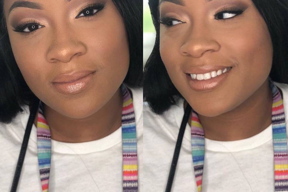 Soft glam with neutral tones