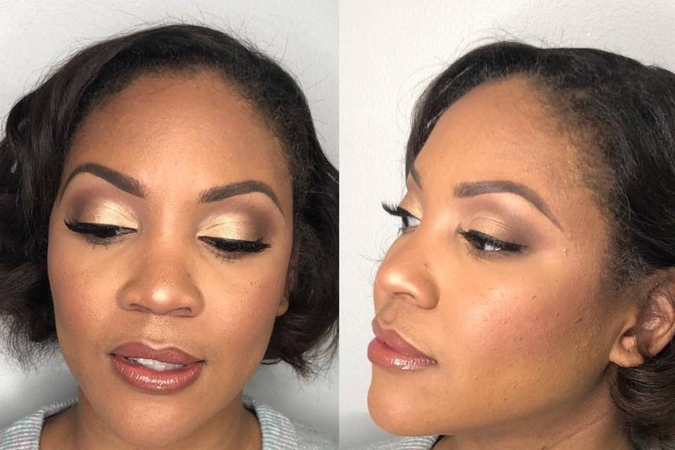 Soft gold tones for eyeshadow