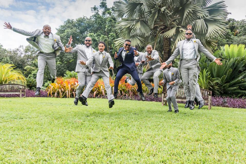 The groom with his groomsmen