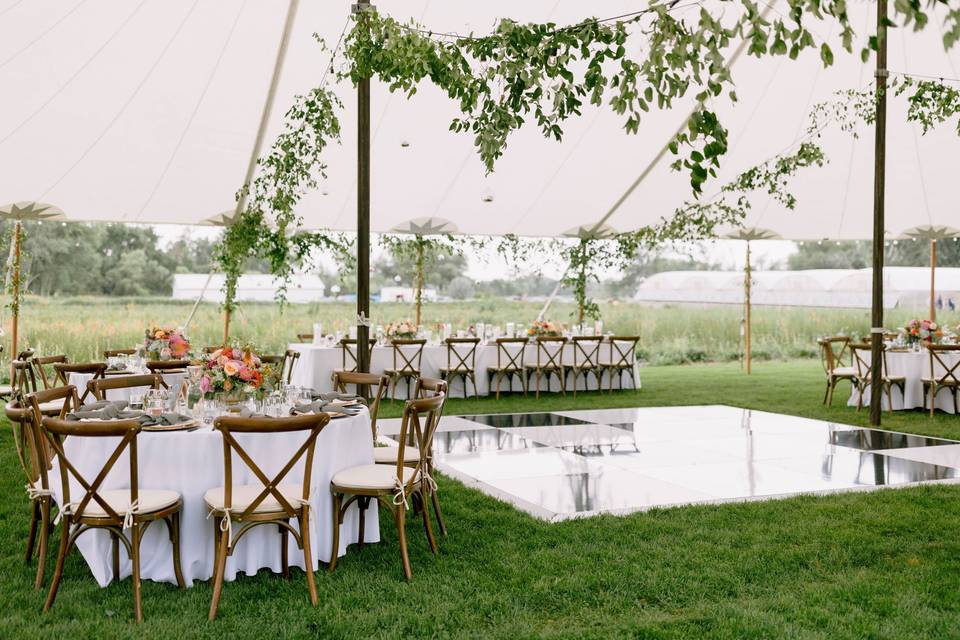 Tent space and dance floor