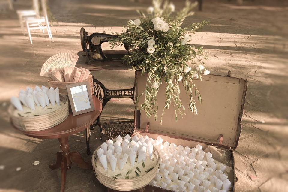 Rustic Vintage wedding rice