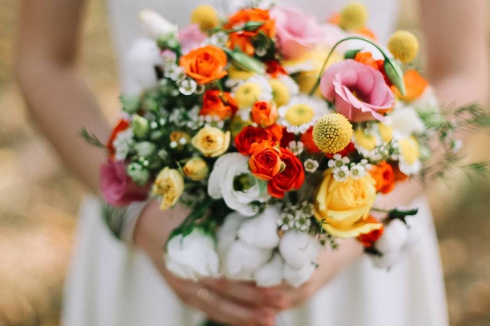 Wedding bouquet colorful flowe