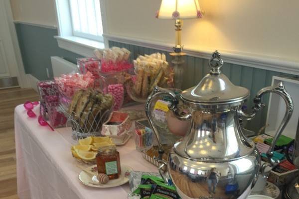 Tea service and candy buffet