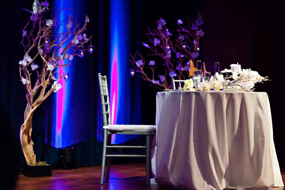 Sweetheart table setup