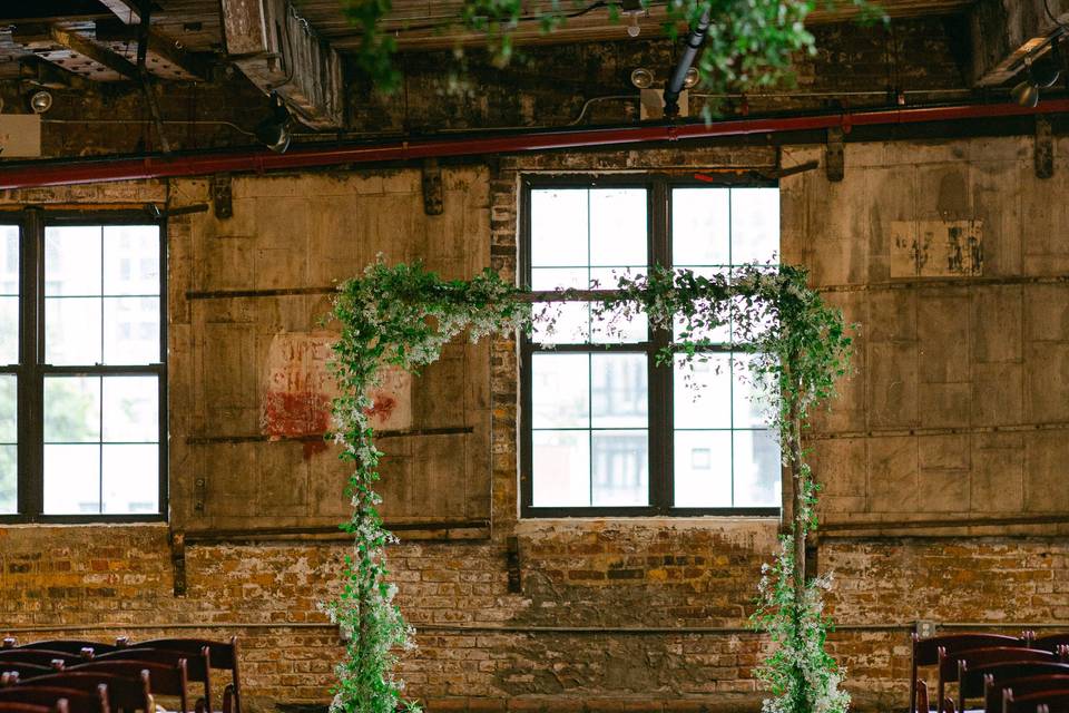 Arch and hanging greenery