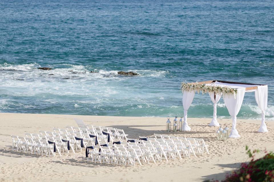 Beach wedding ceremony