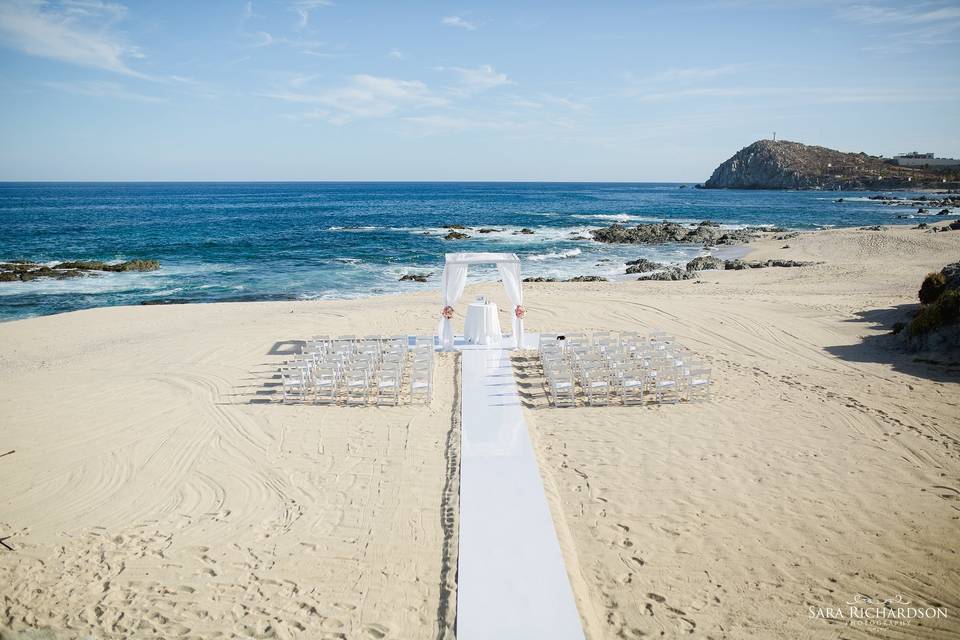 Beach wedding setup