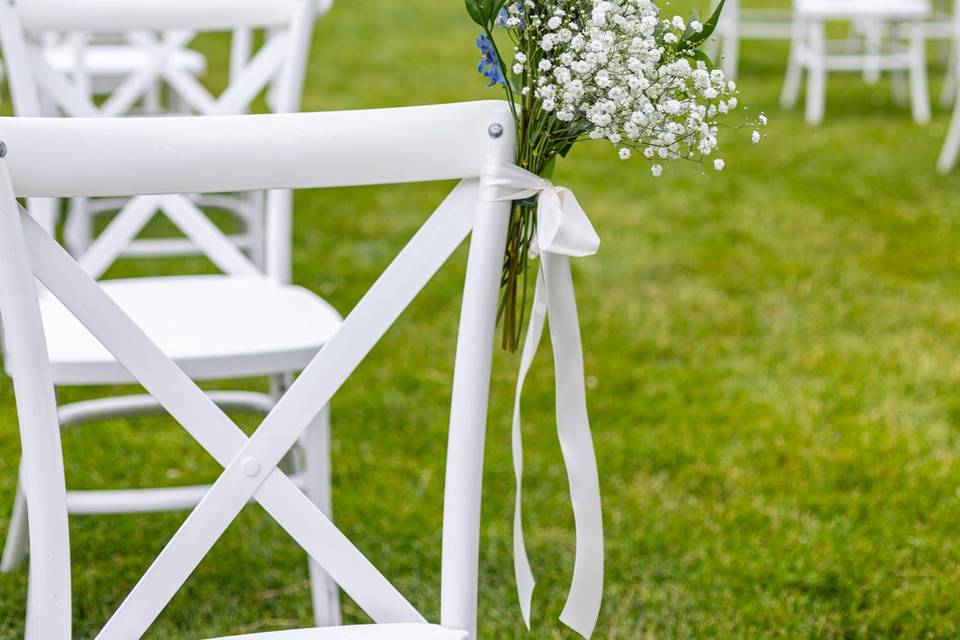 Flowers down aisle the isle