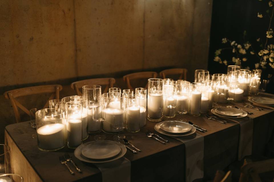 Candlelight table runner