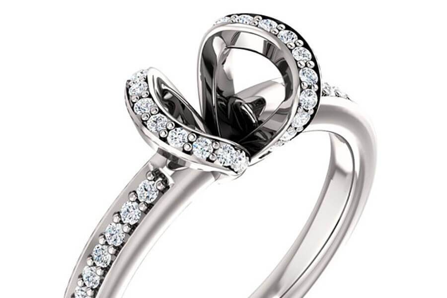 Lavish round engagement ring