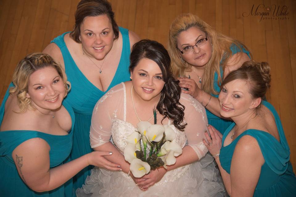 Bride with her girls