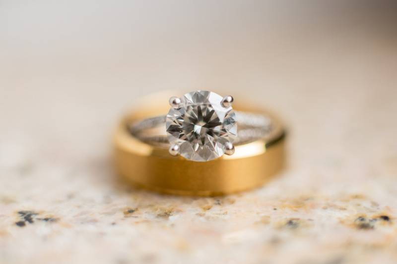 Macro shot of wedding rings