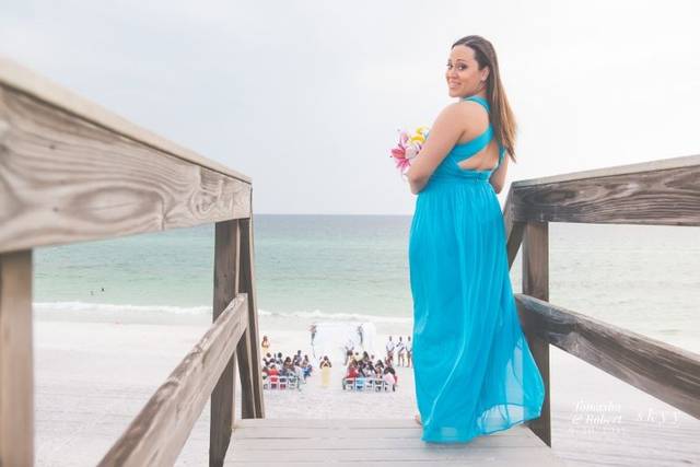 Bridesmaid at the beach
