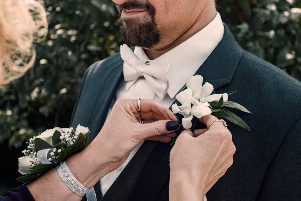 Groom getting ready