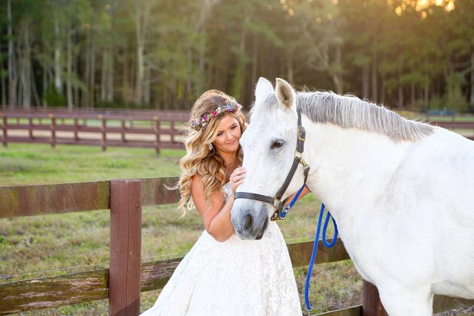 The bride and a horse