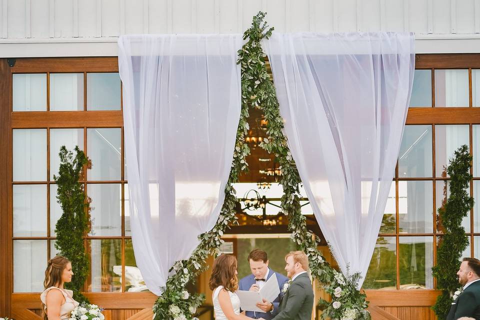 Barn door ceremony site