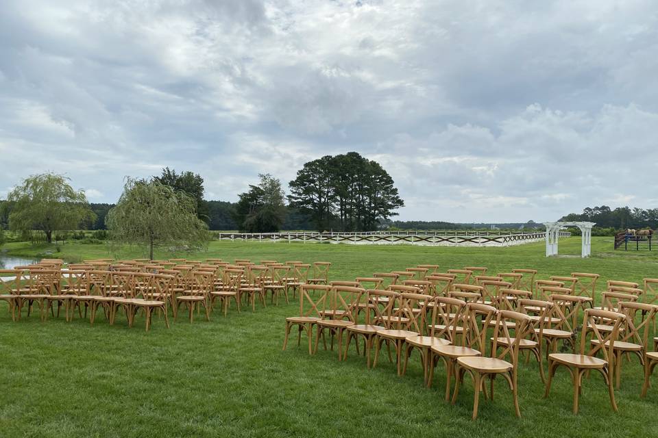 Wooden Cross Back Chairs