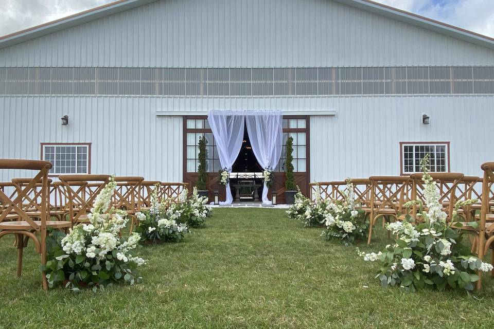 Ceremony by Barn