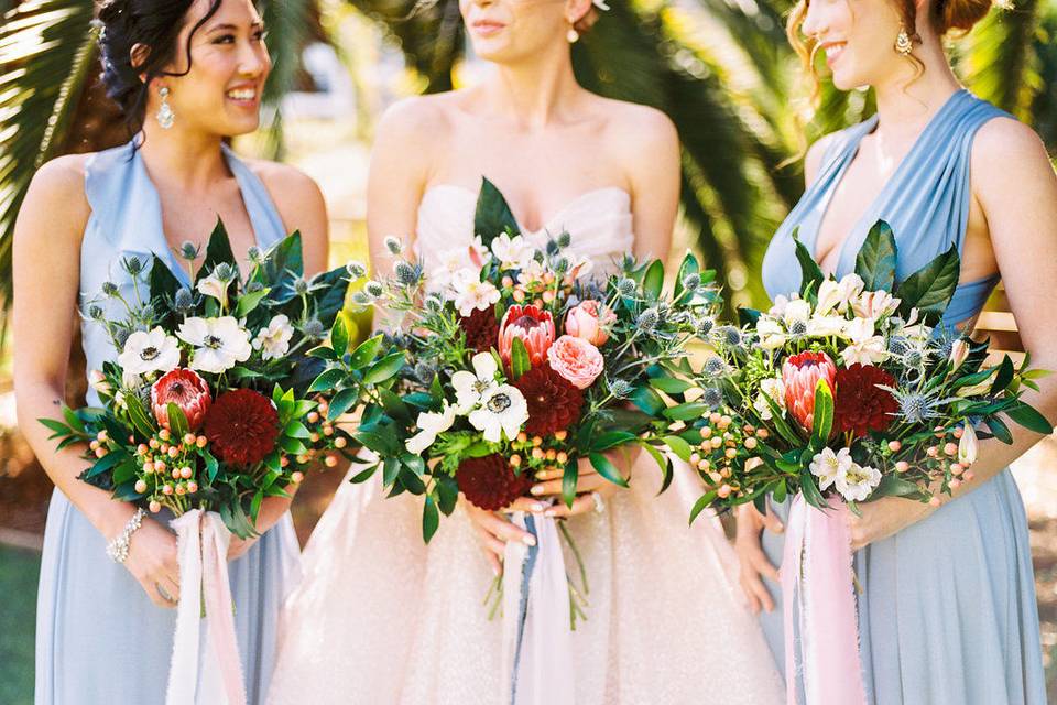 Bride and bridesmaids