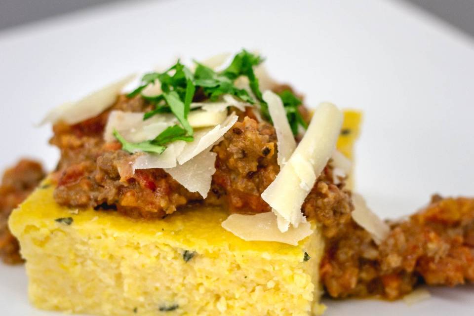 Polenta with bolognese