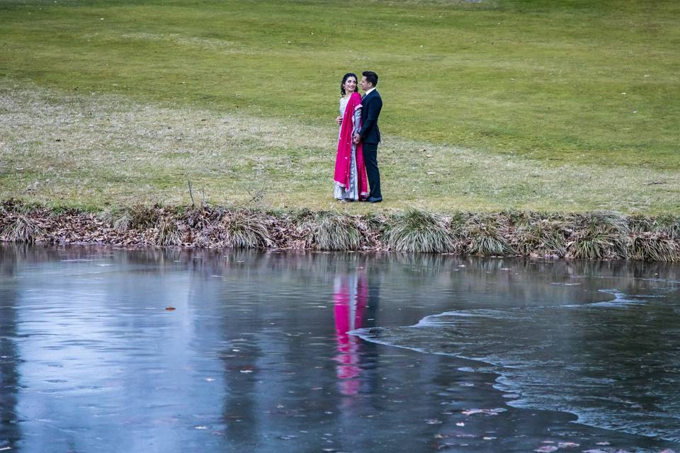 Beautiful couple by the Lake