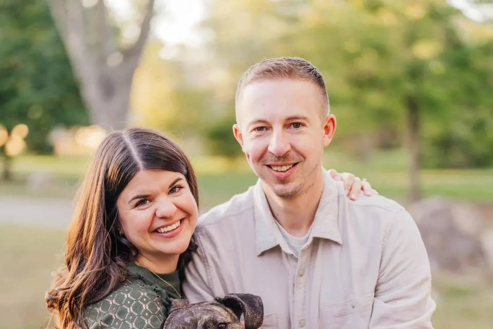 Couple with dog