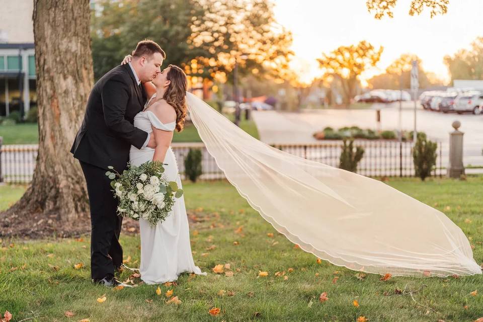 Kissing at sunset